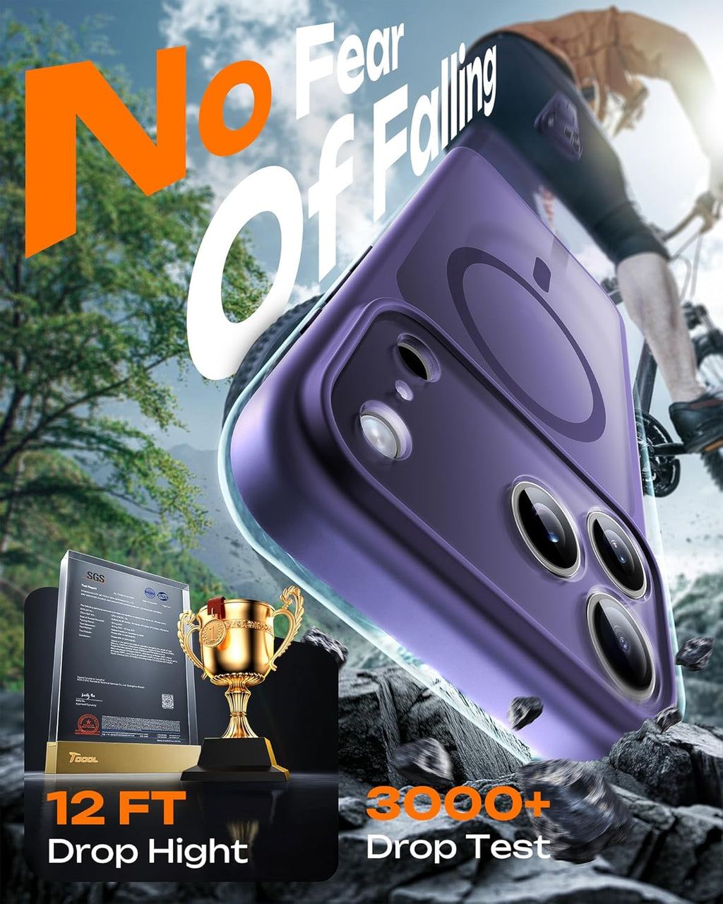 Built-in magnetic ring Prenora iPhone 17 Pro Max Midnight Purple case with MagSafe