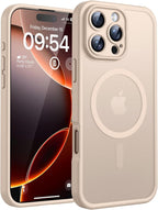 Desert color magnetic iPhone 16 Pro case with TPU cushioning