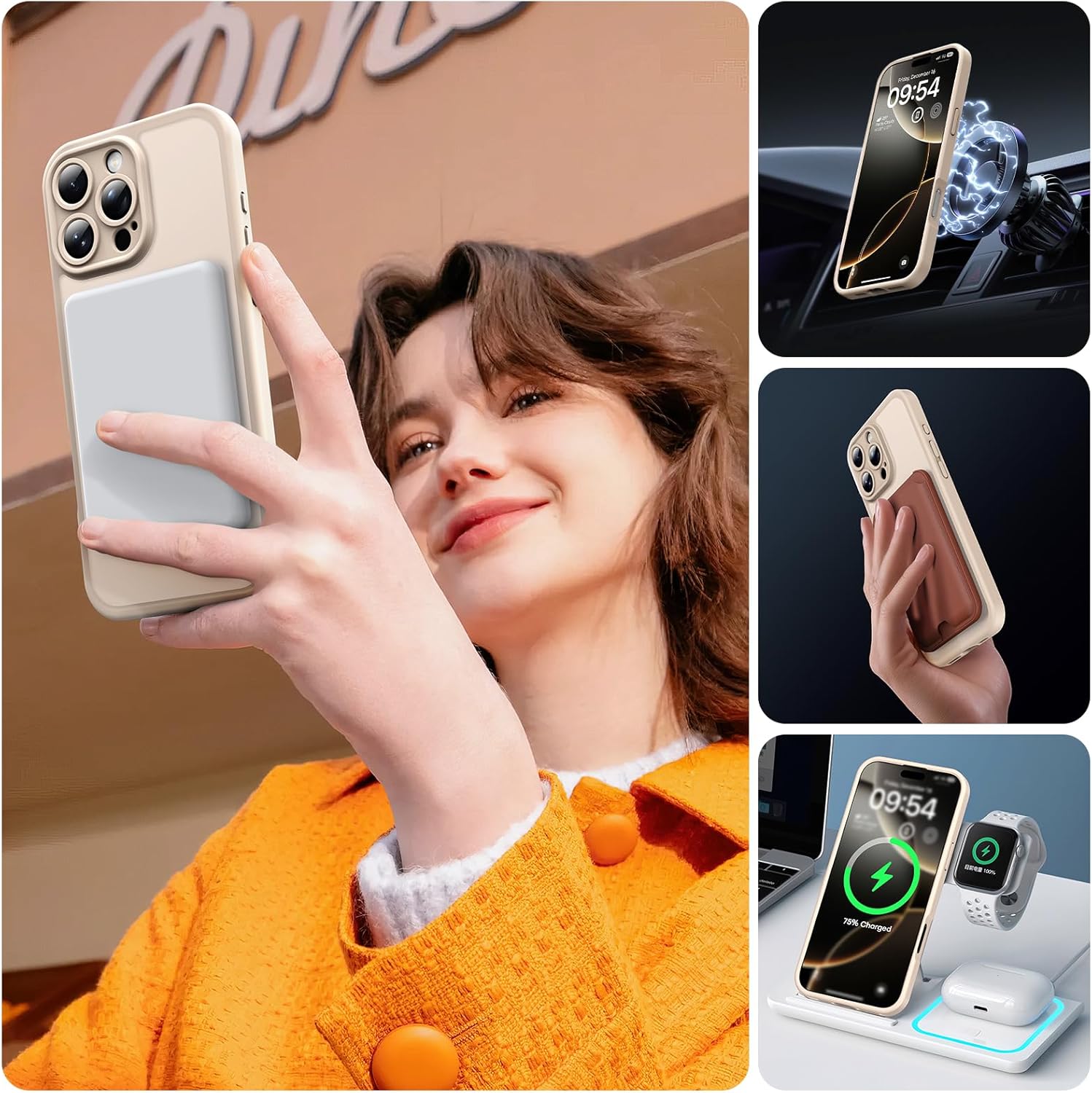 Prenora Magnetic iPhone 16 Pro Case front and back view