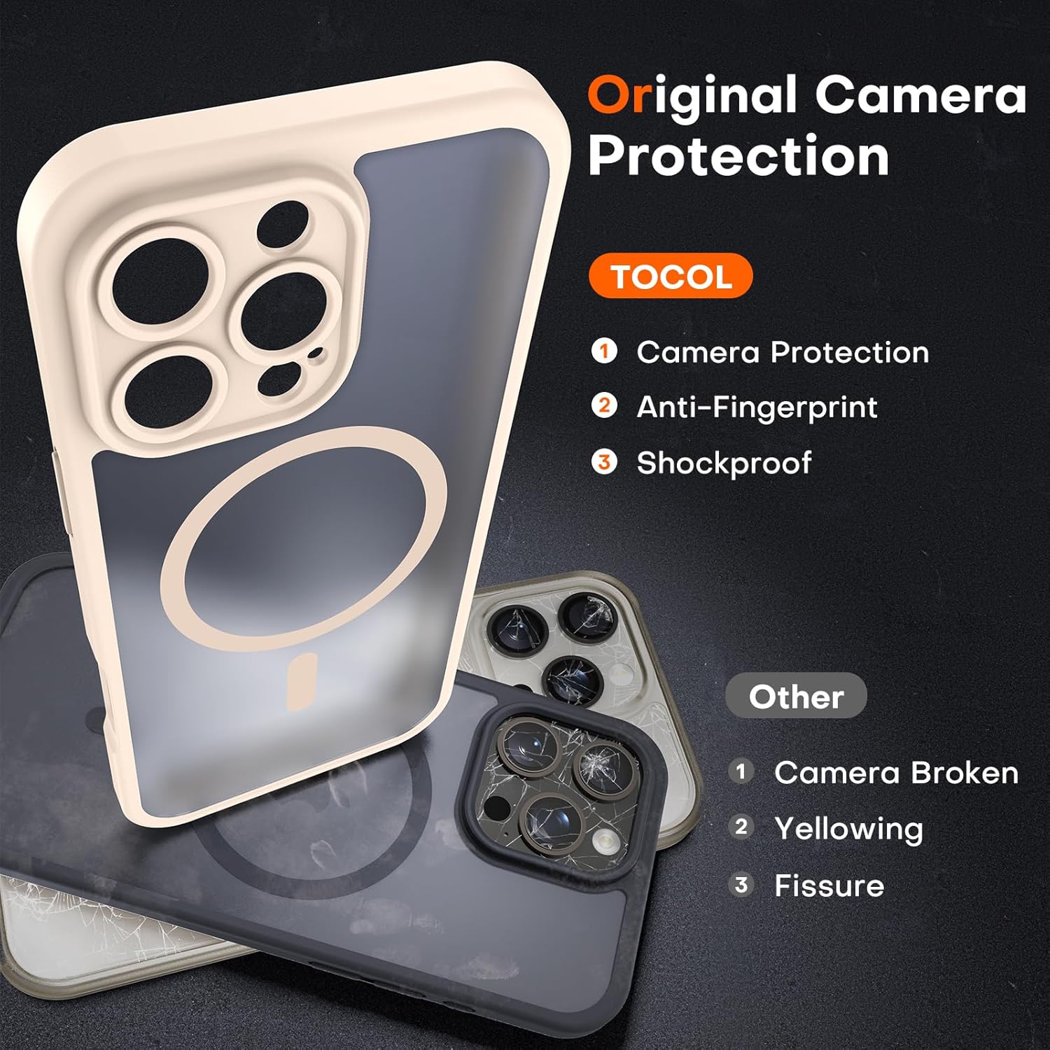 Prenora iPhone 16 Pro Case showing MagSafe magnetic ring
