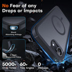 Slim translucent matte iPhone 16e case with raised camera frame