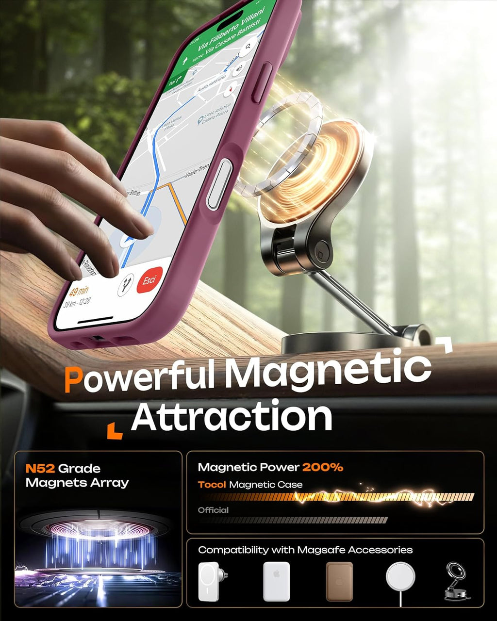 Slim translucent matte iPhone 17 Plum case with raised camera frame