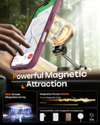 Slim translucent matte iPhone 17 Plum case with raised camera frame