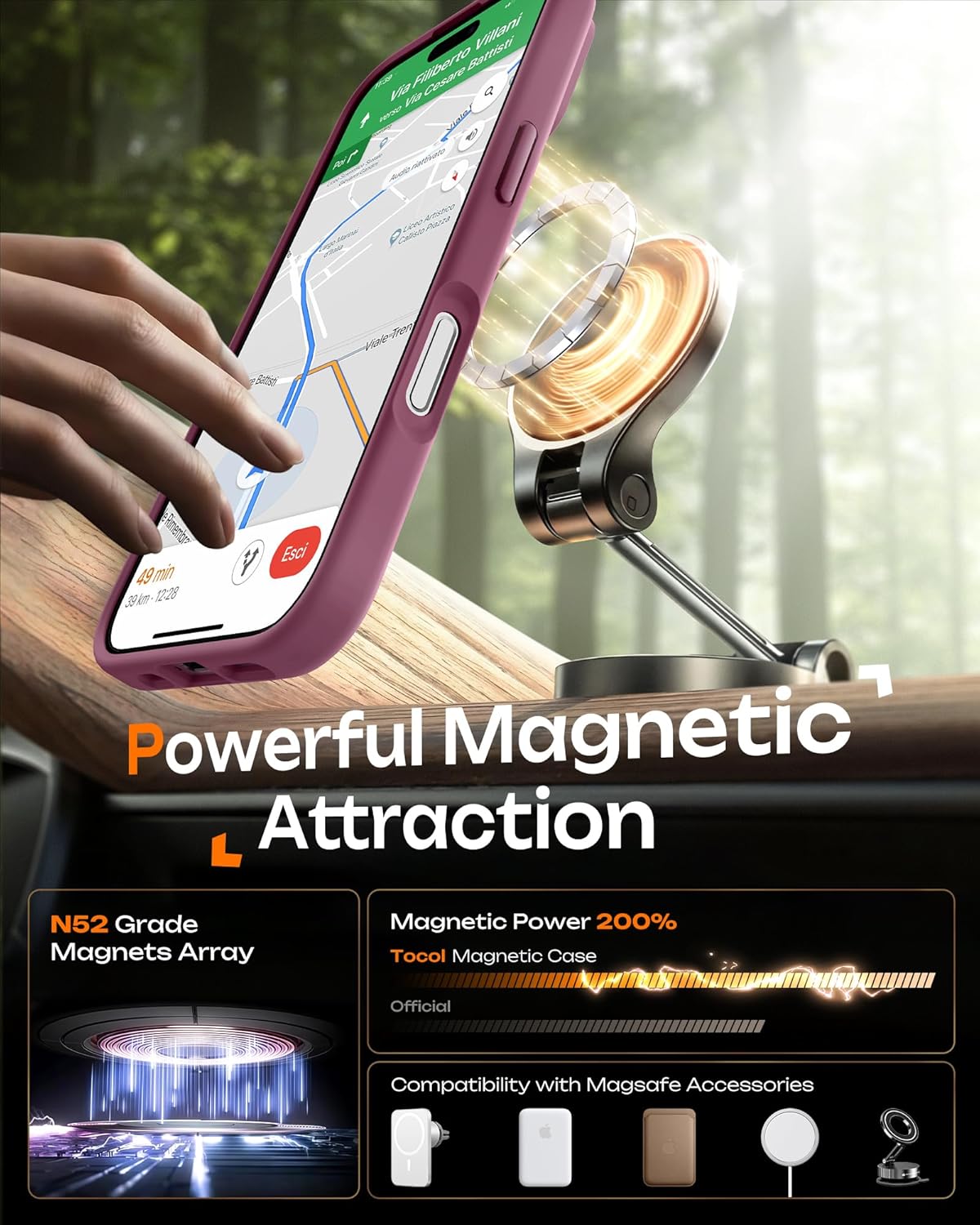 Slim translucent matte iPhone 17 Plum case with raised camera frame